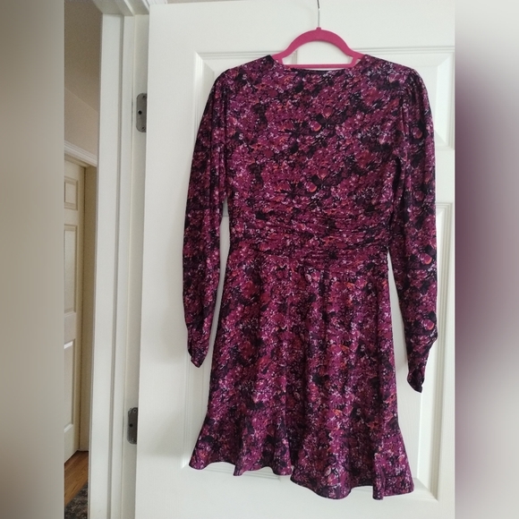 Parker Alison  Floral Long Sleeve Ruffle Dress Dress 0 - Picture 4 of 7